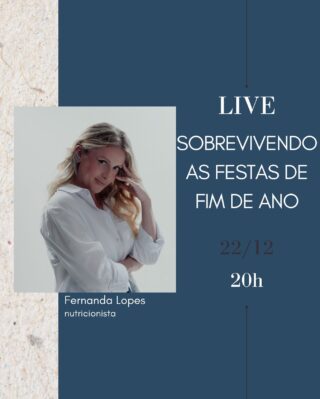Não percam essa LIVE com essa profissional incrível que dará ótimas dicas para você sobreviver nas festas de fim de ano! 

Lembrando que começa 20h - HOJE✨

@fernandalopes.nutri